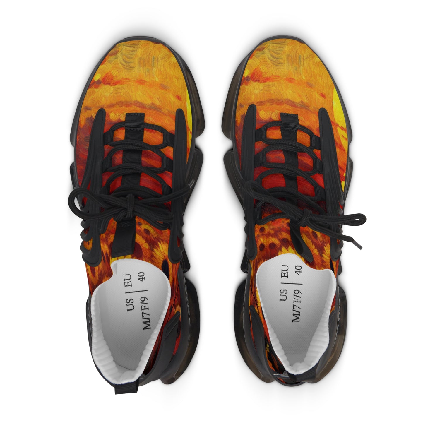 'Sunflower Sunset' Women's Mesh Sneakers