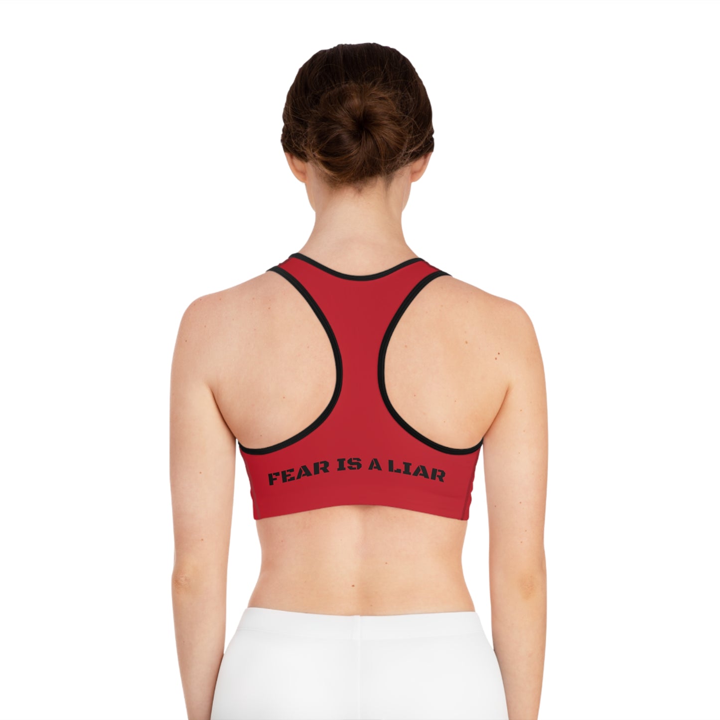 'Fear is a Liar' Sports Bra (Red)