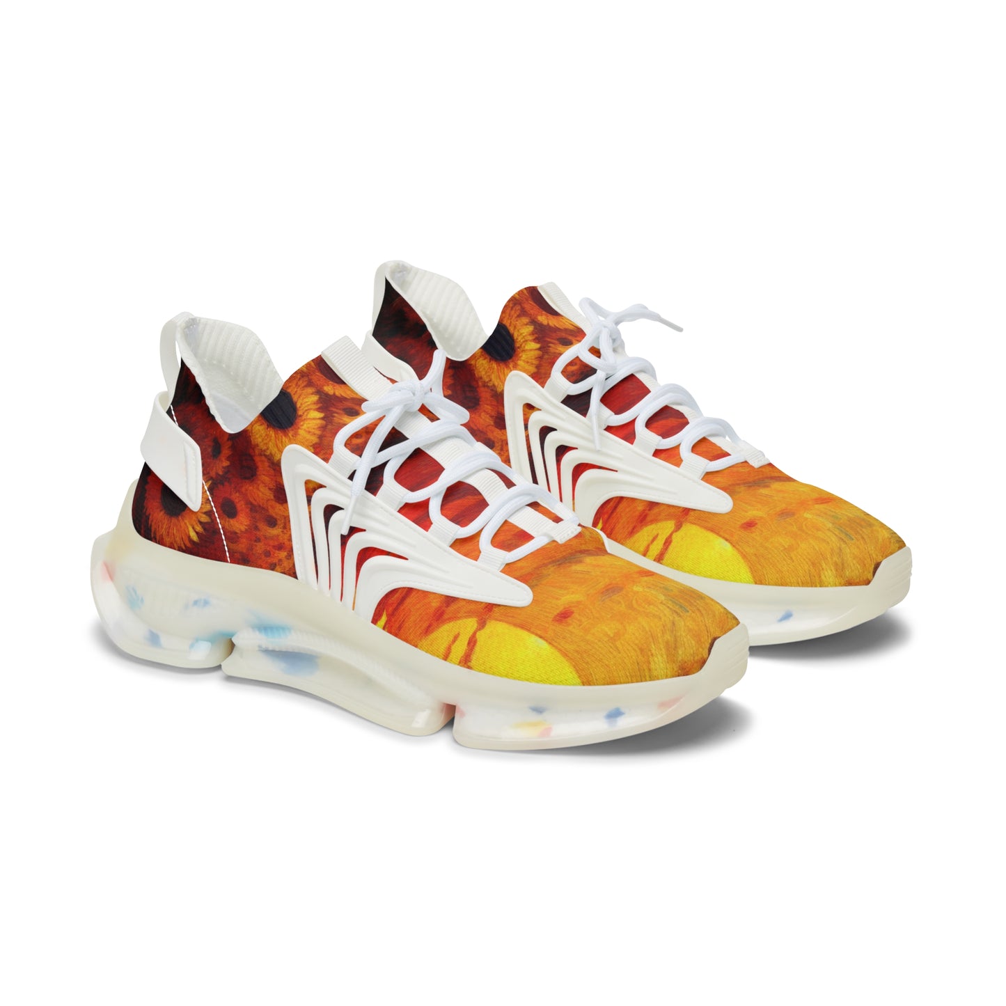 'Sunflower Sunset' Women's Mesh Sneakers