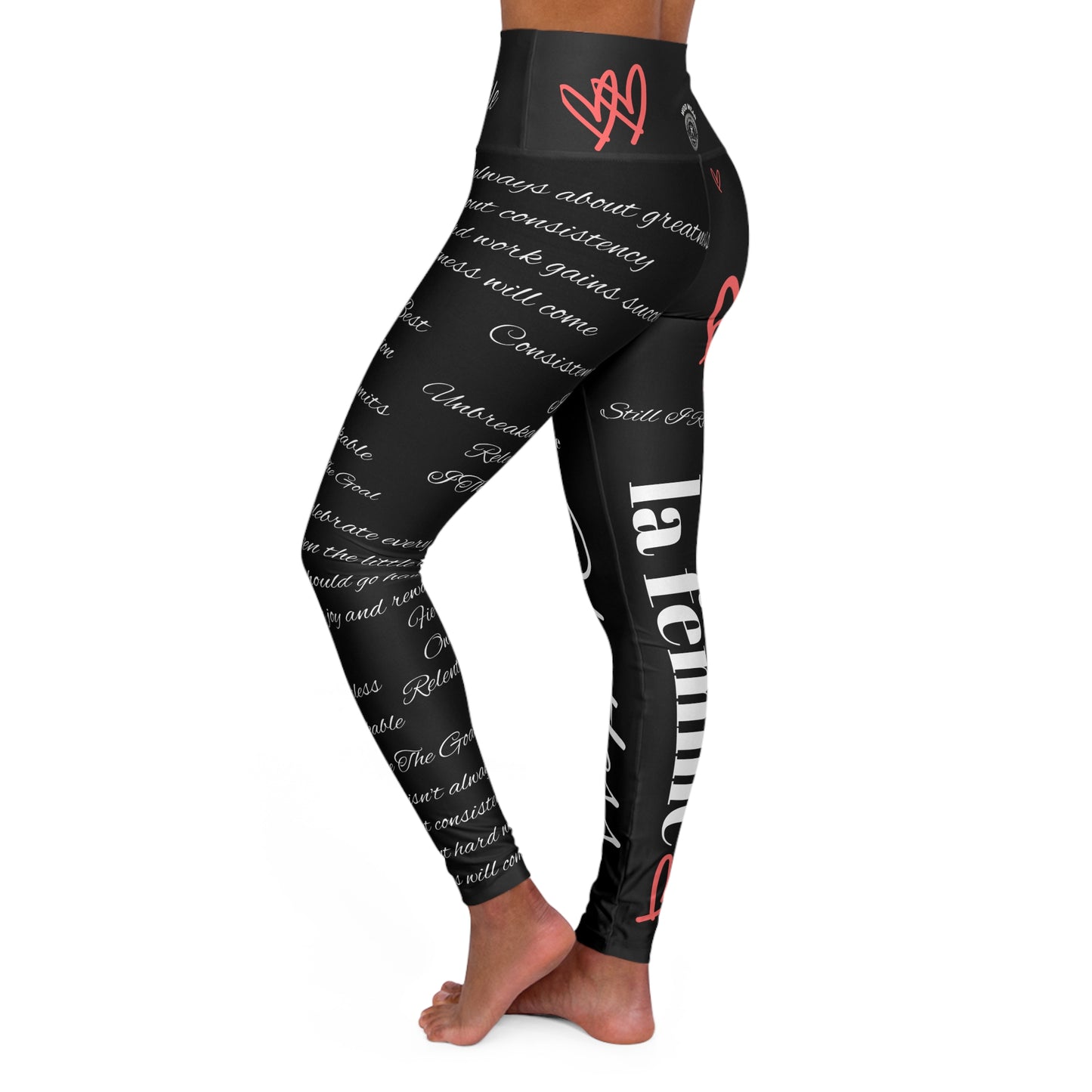 'Unbreakable La Femme Script' Black WOD WEAR High Waisted Athletic Leggings