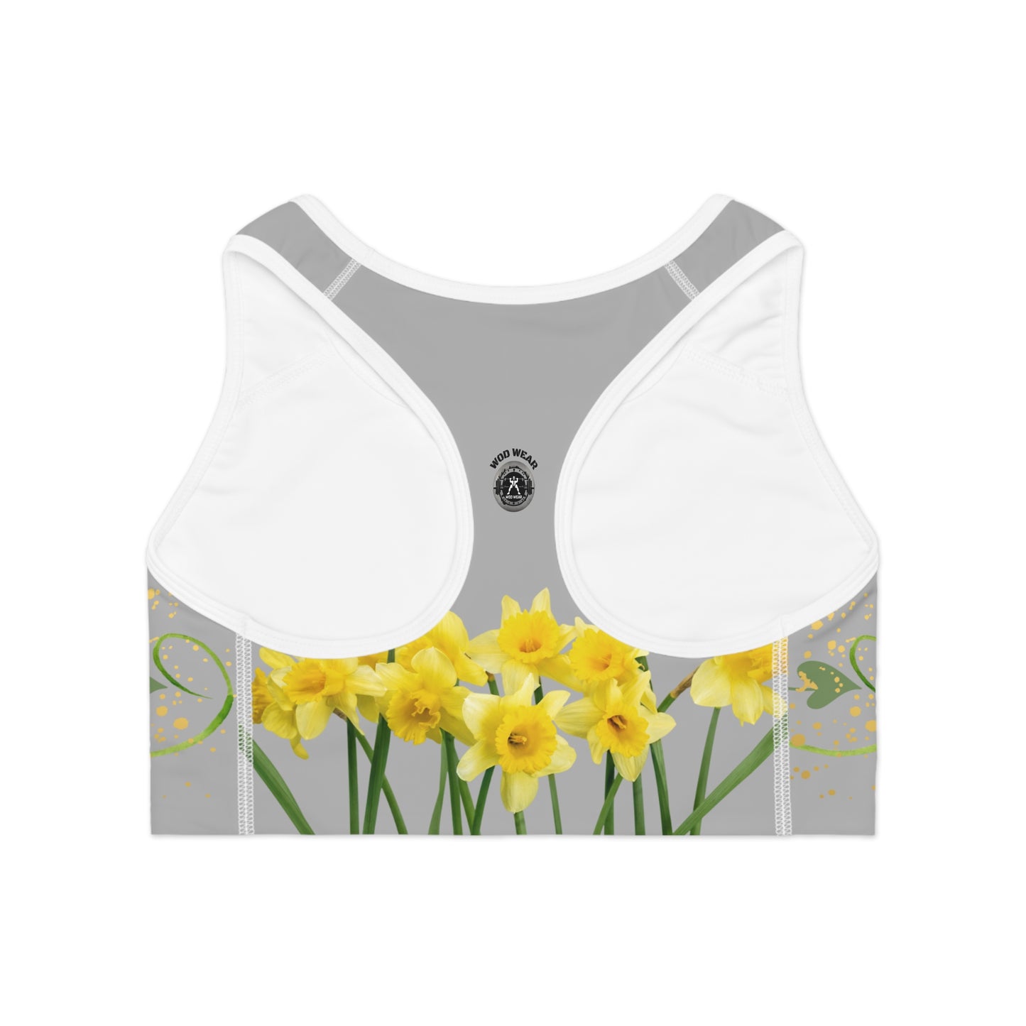 'Daffodil Days' Sports Bra - Vibrant Floral Athletic Wear for Active Women