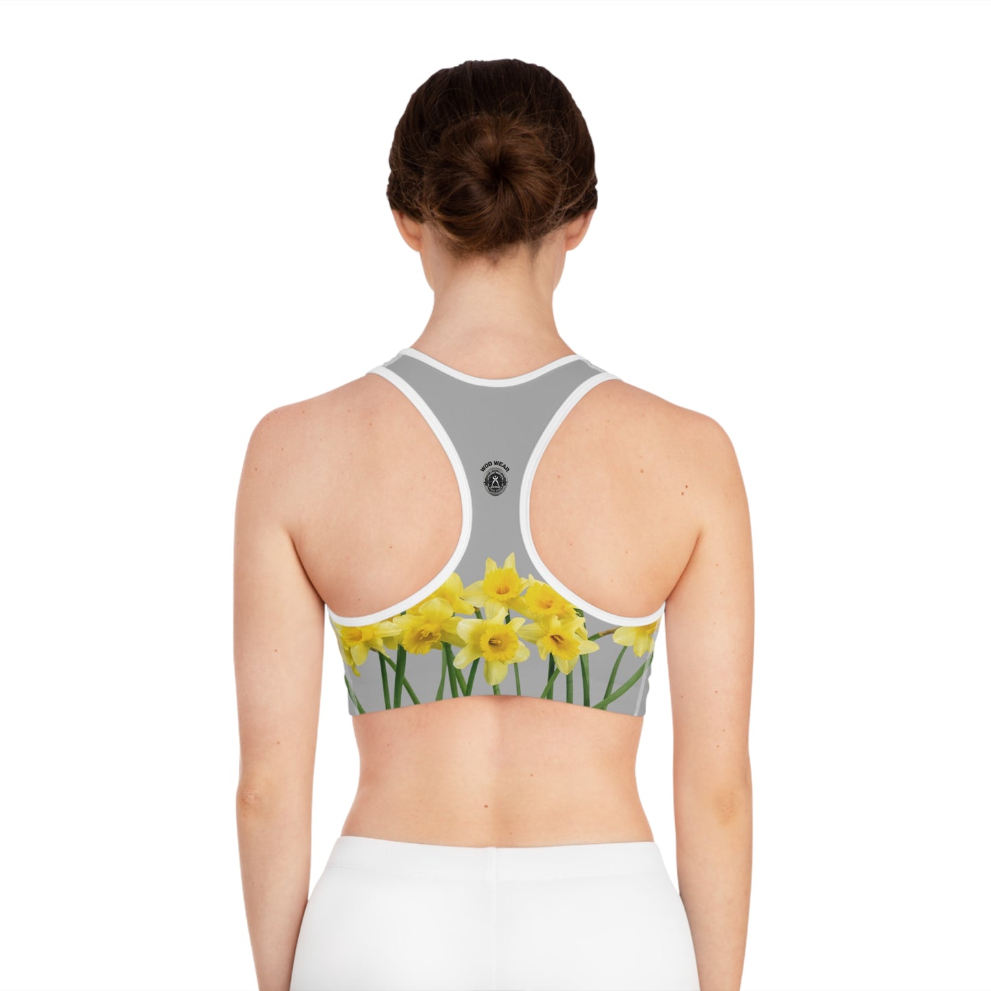 'Daffodil Days' Sports Bra - Vibrant Floral Athletic Wear for Active Women