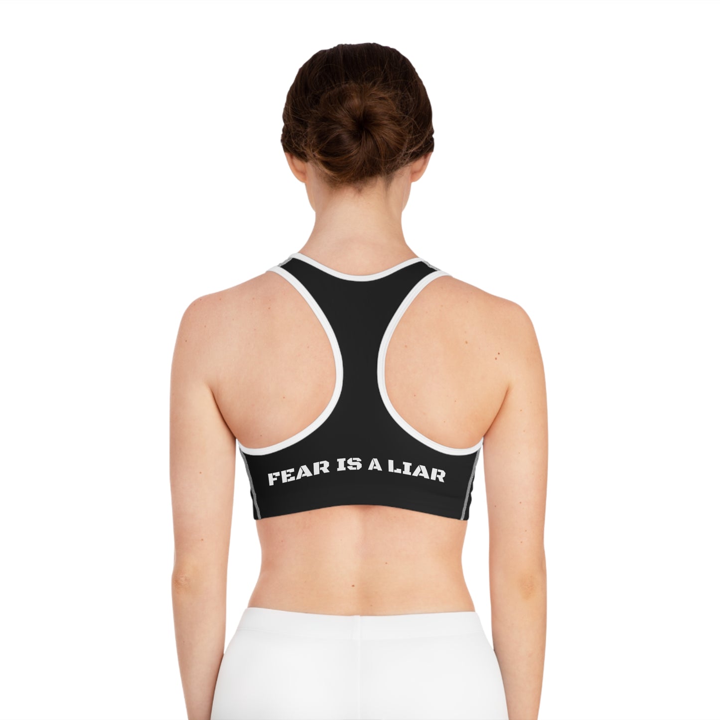 'Fear is a Liar' Sports Bra (Black)