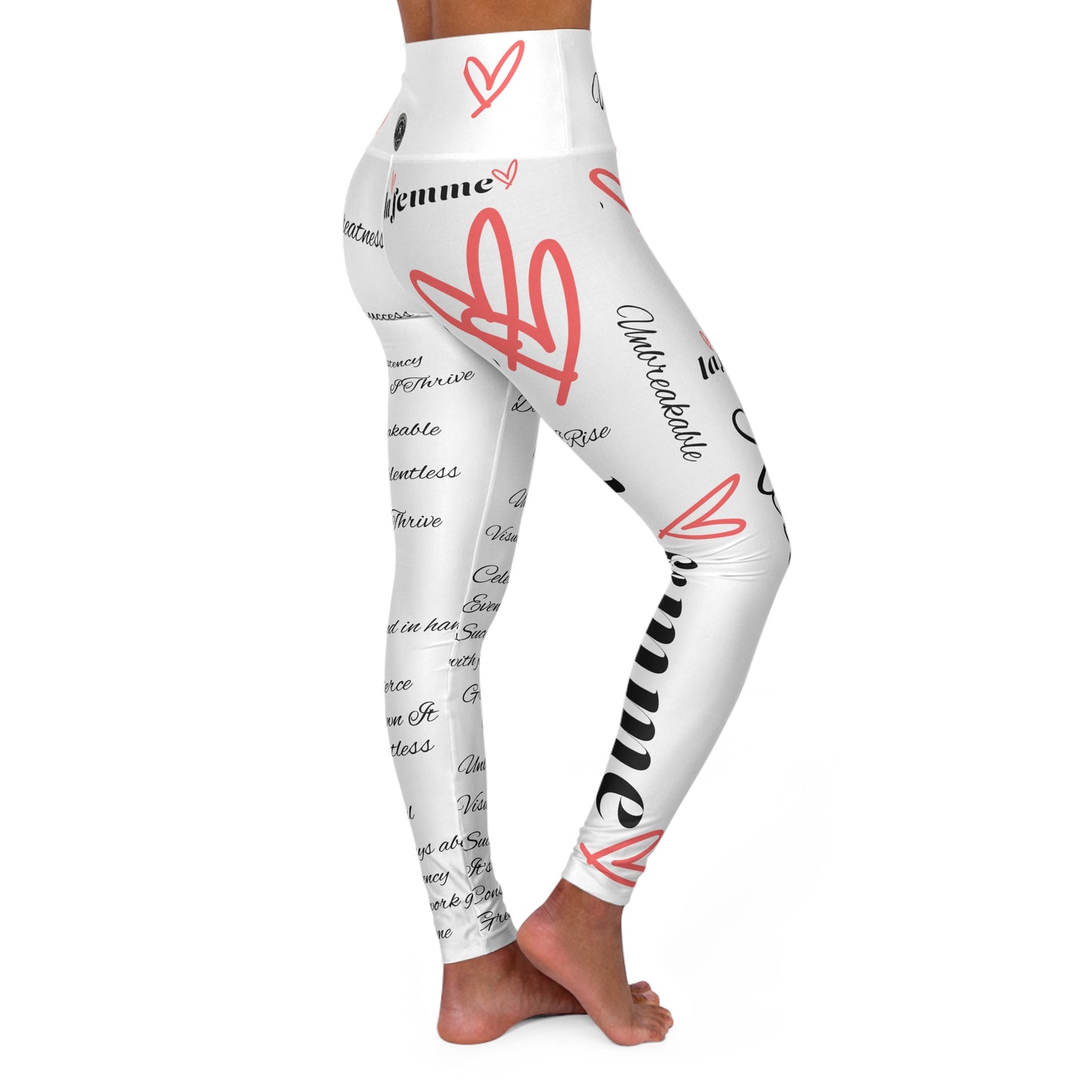 'Unbreakable La Femme Script' White WOD WEAR High Waisted Athletic Leggings