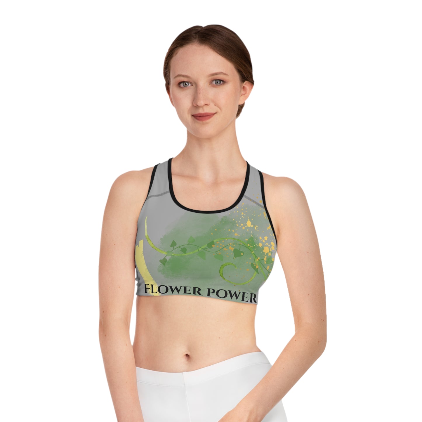 'Daffodil Days' Sports Bra - Vibrant Floral Athletic Wear for Active Women