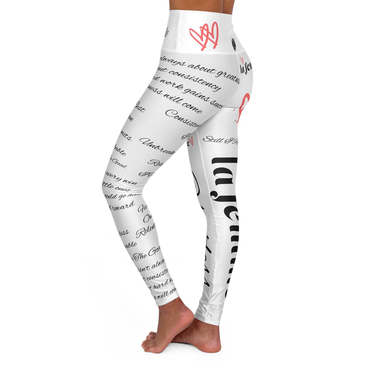 'Unbreakable La Femme Script' White WOD WEAR High Waisted Athletic Leggings