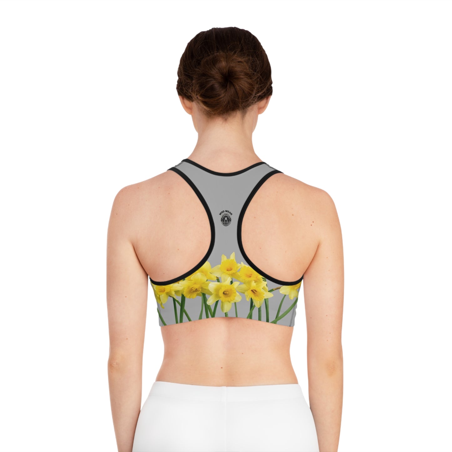 'Daffodil Days' Sports Bra - Vibrant Floral Athletic Wear for Active Women