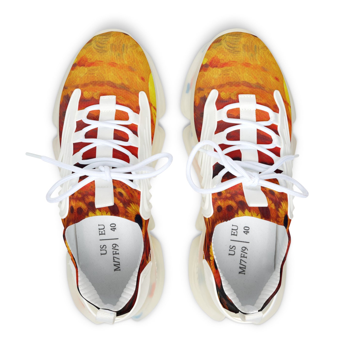 'Sunflower Sunset' Women's Mesh Sneakers