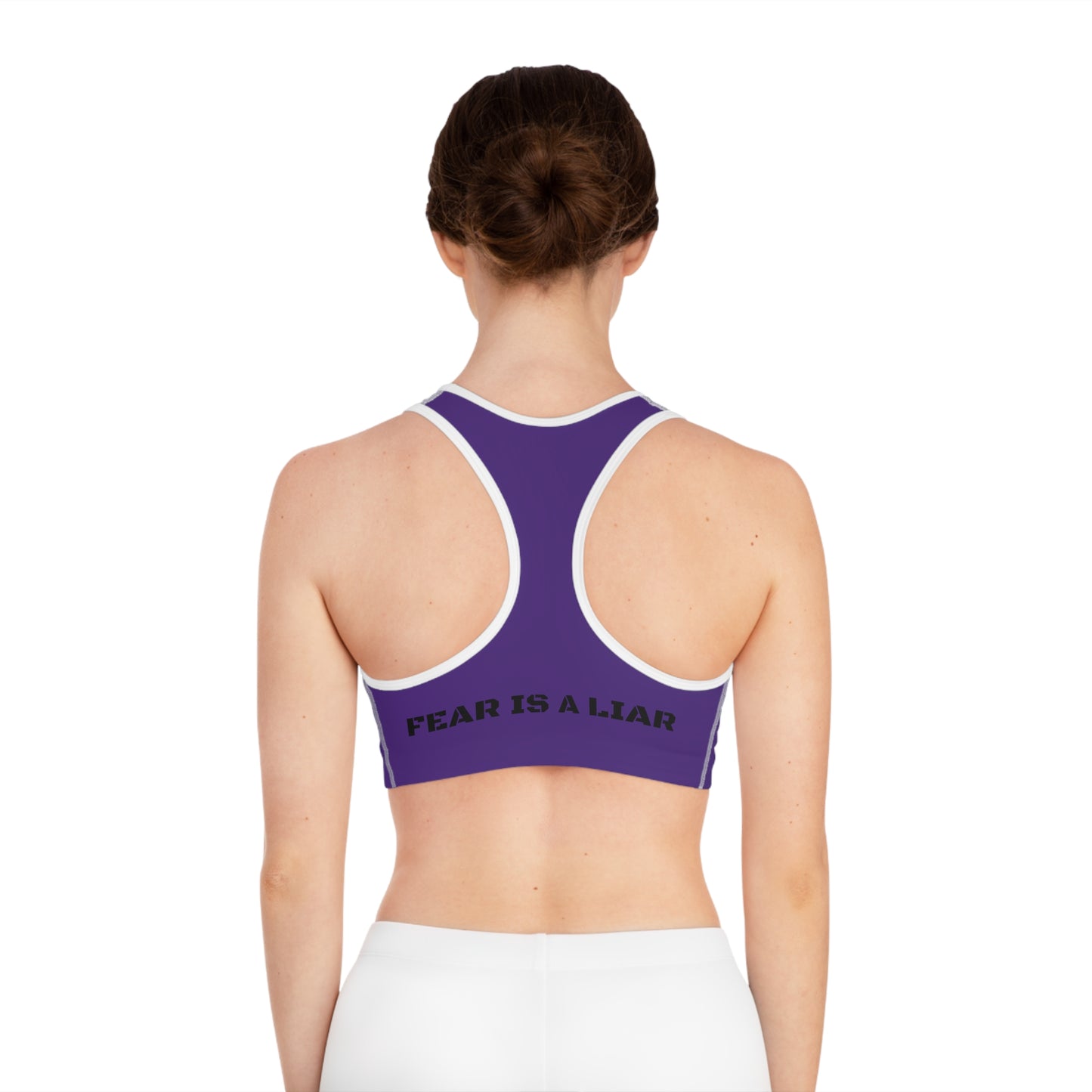 'Fear is a Liar' Sports Bra (Purple)