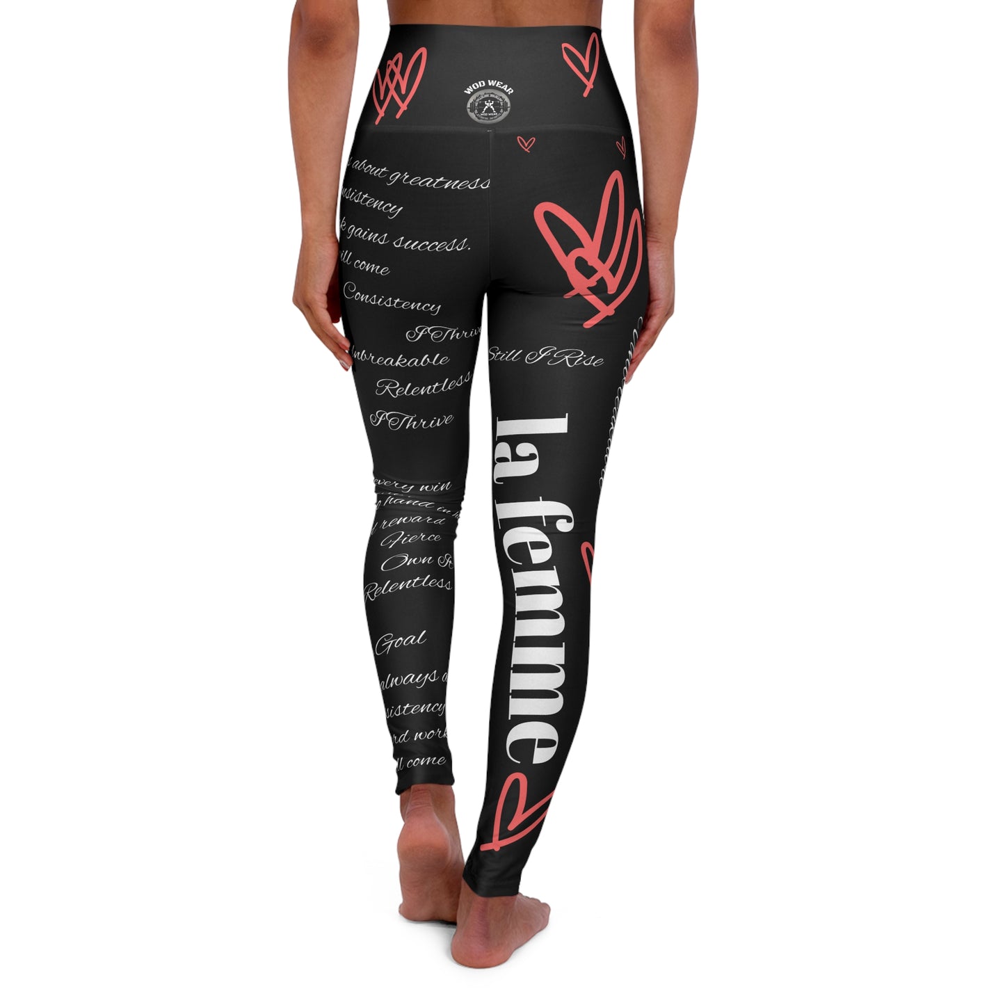 'Unbreakable La Femme Script' Black WOD WEAR High Waisted Athletic Leggings