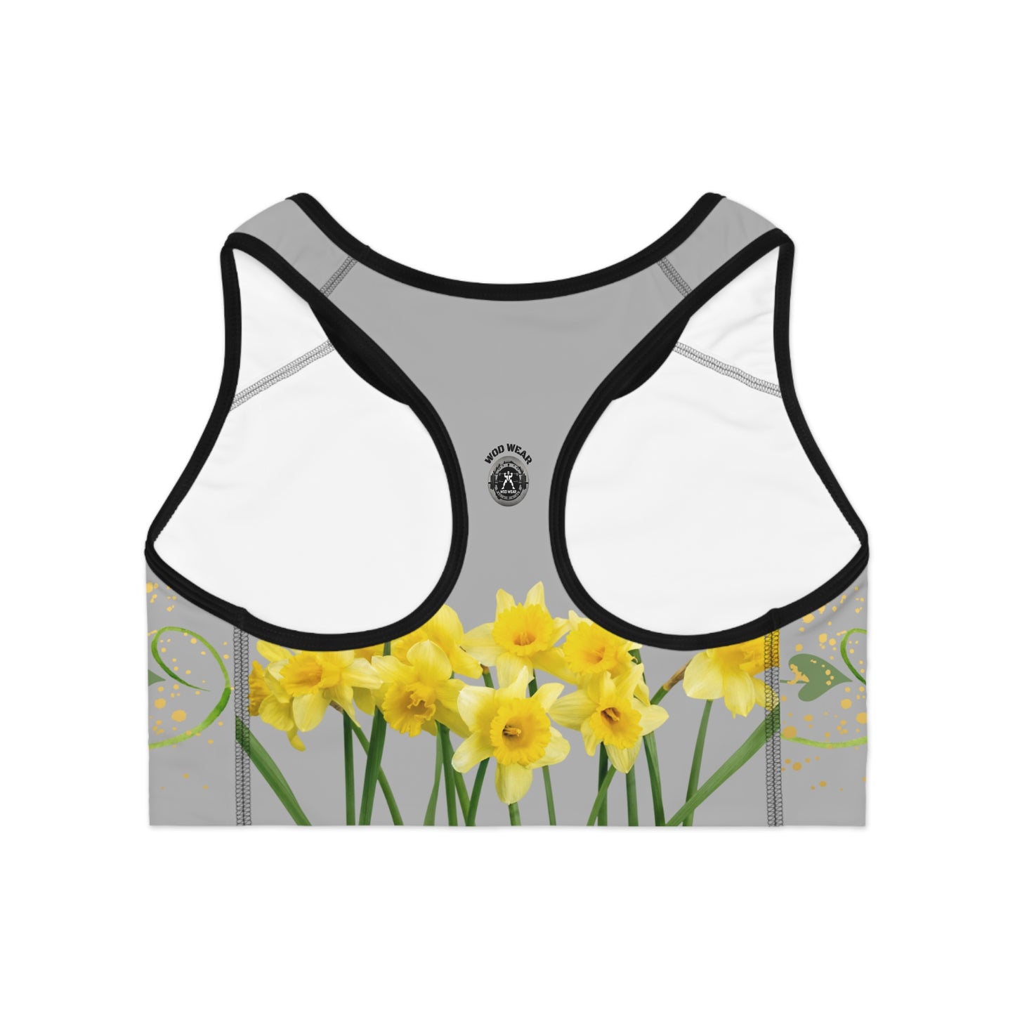 'Daffodil Days' Sports Bra - Vibrant Floral Athletic Wear for Active Women