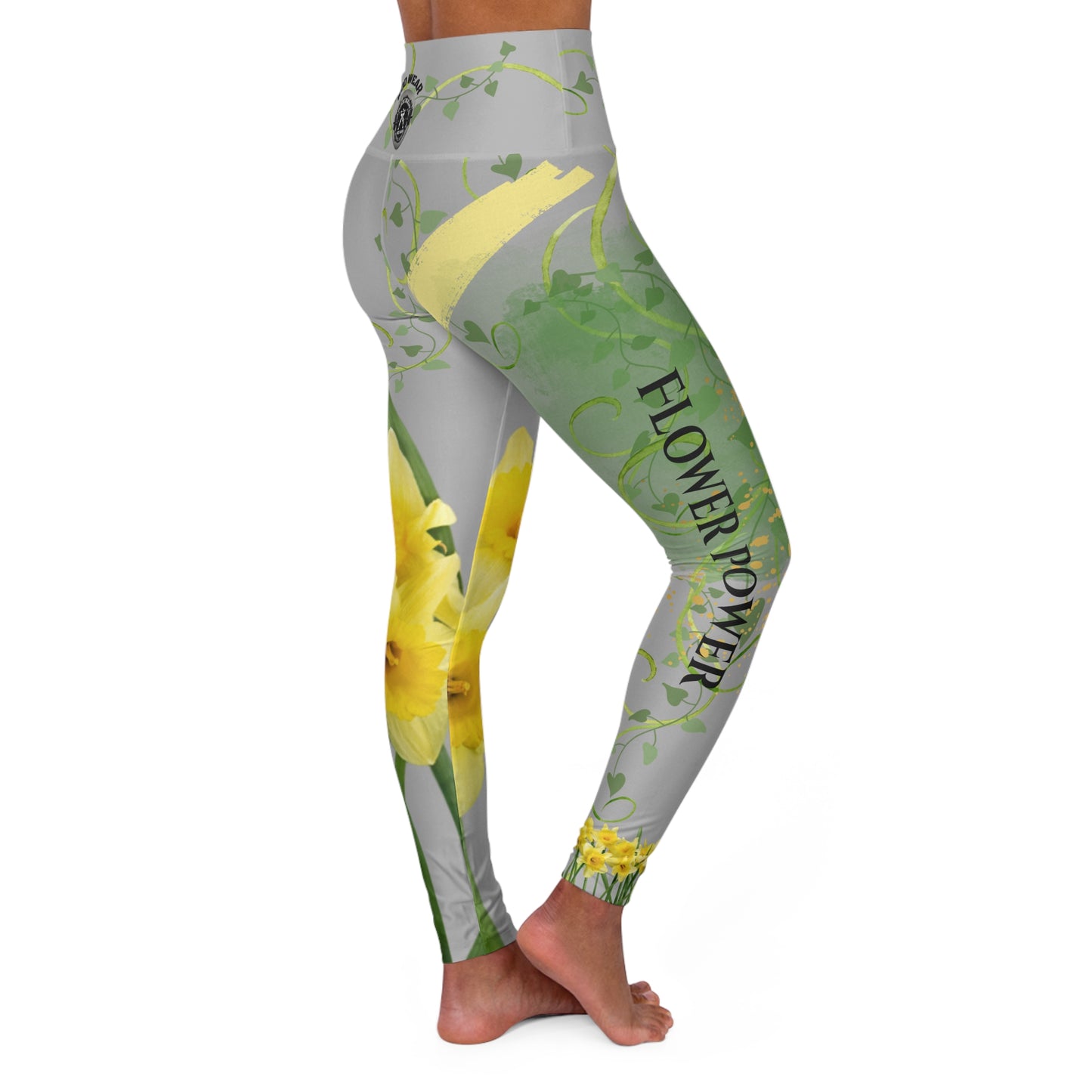 'Daffodil Days' High Waisted Athletic Leggings