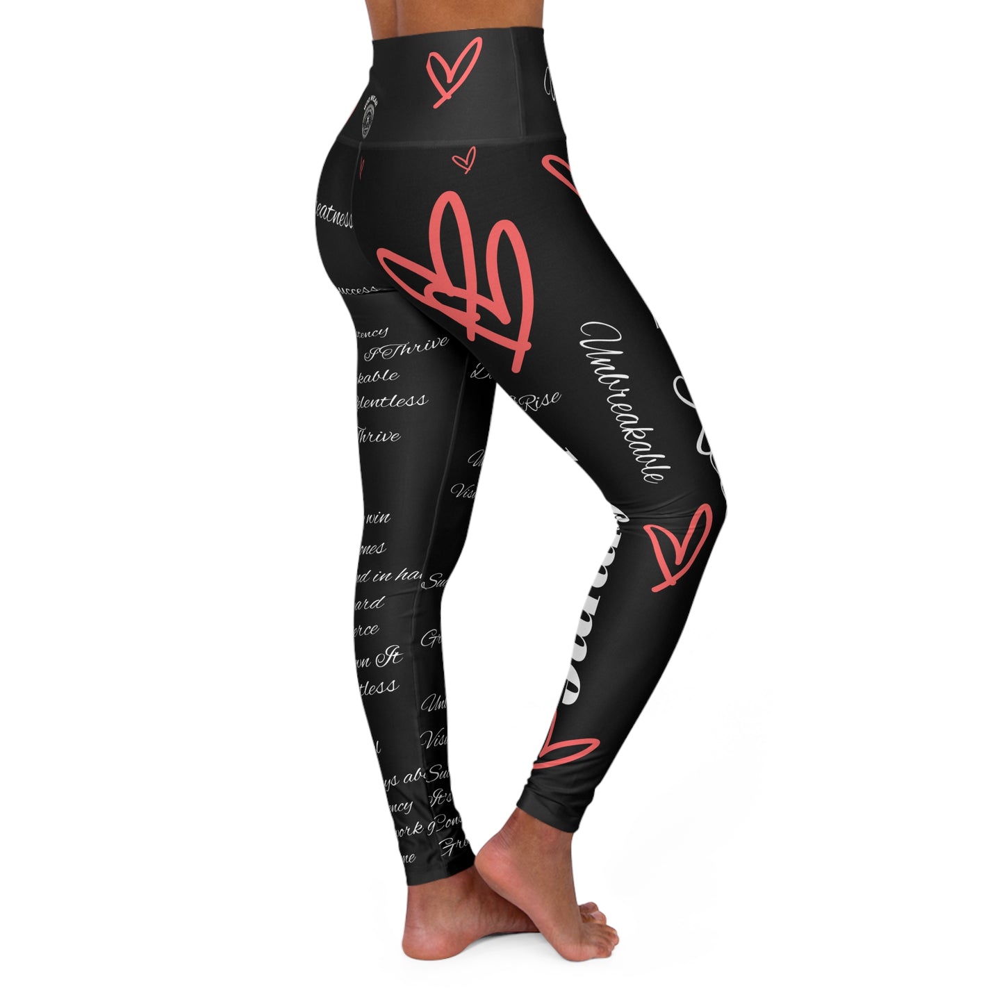 'Unbreakable La Femme Script' Black WOD WEAR High Waisted Athletic Leggings