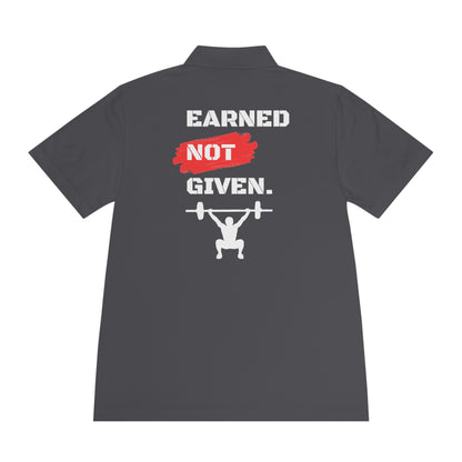 Men's 'WOD WEAR/Earned Not Given' Sport Polo Shirt