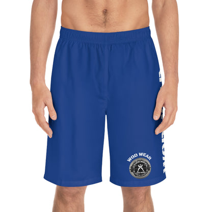 Men's Blue 'WOD WEAR' Board Shorts (AOP)