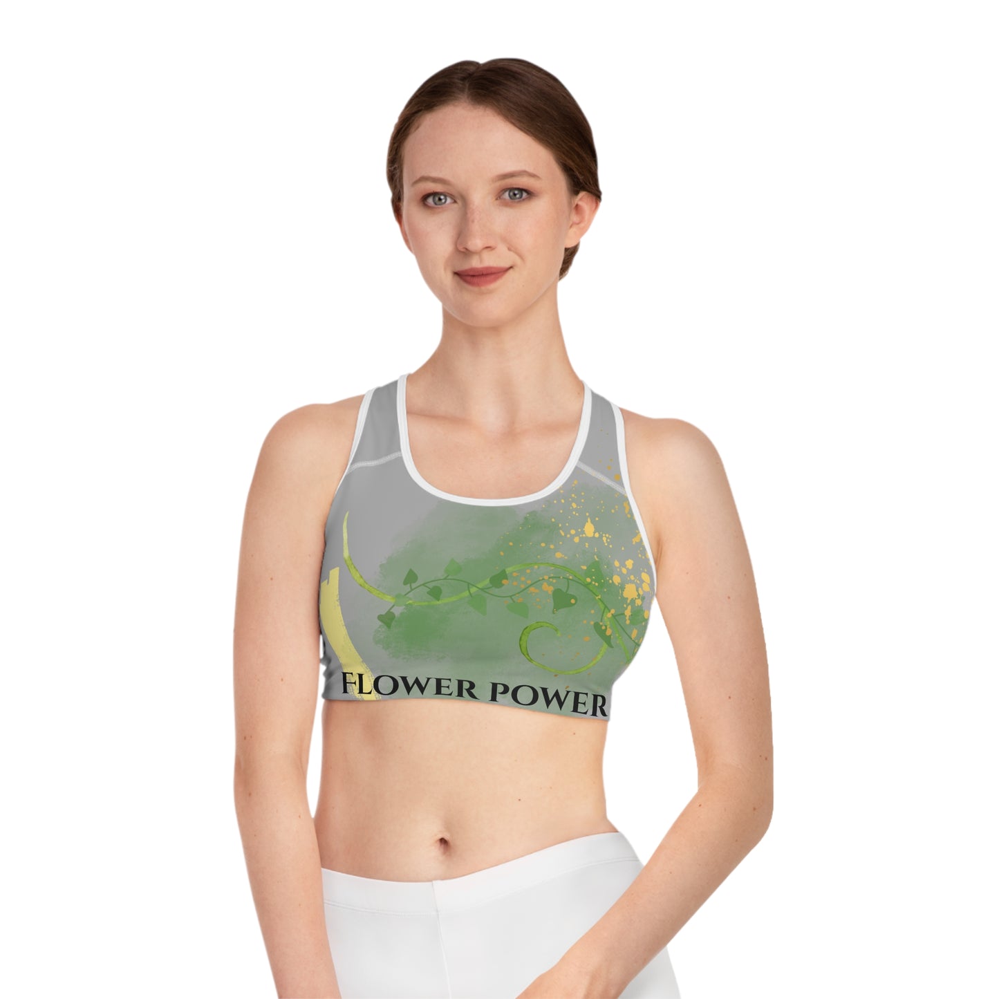 'Daffodil Days' Sports Bra - Vibrant Floral Athletic Wear for Active Women