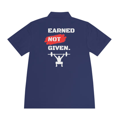 Men's 'WOD WEAR/Earned Not Given' Sport Polo Shirt