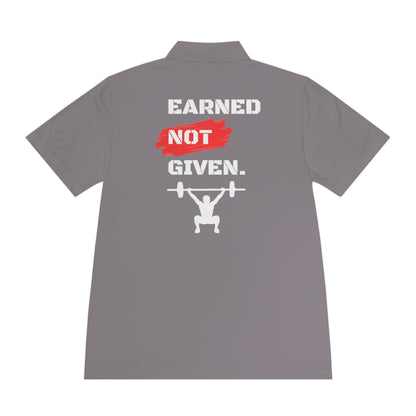 Men's 'WOD WEAR/Earned Not Given' Sport Polo Shirt