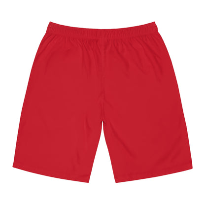 Men's Dark Red 'WOD WEAR' Board Shorts (AOP)