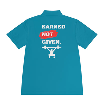 Men's 'WOD WEAR/Earned Not Given' Sport Polo Shirt