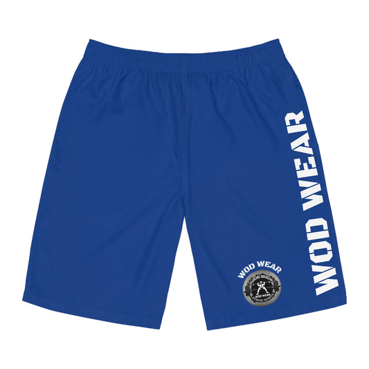 Men's Blue 'WOD WEAR' Board Shorts (AOP)