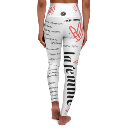 'Unbreakable La Femme Script' White WOD WEAR High Waisted Athletic Leggings